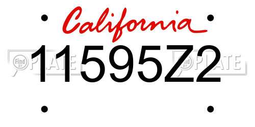 11595Z2 California License Plate