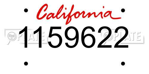 1159622 California License Plate