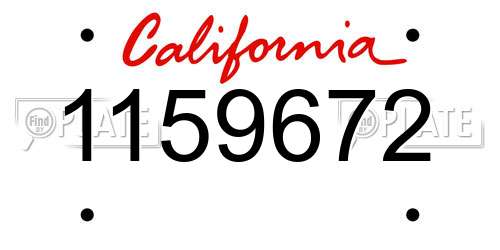 1159672 California License Plate