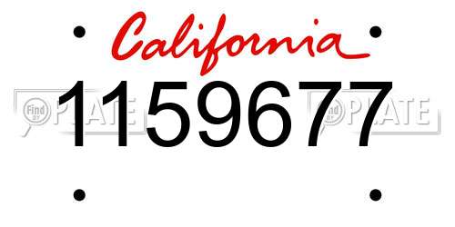1159677 California License Plate