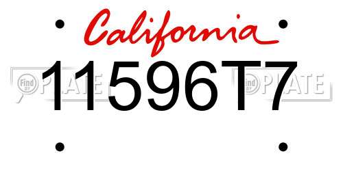 11596T7 California License Plate