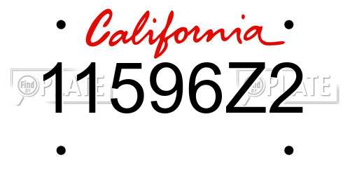 11596Z2 California License Plate