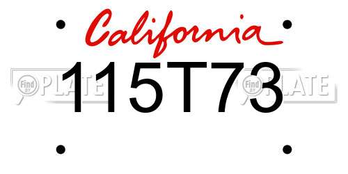 115T73 California License Plate