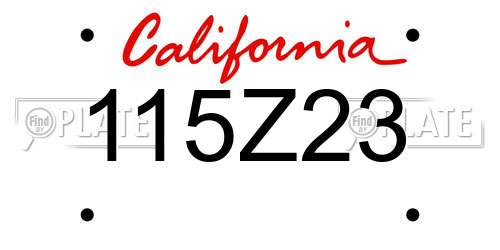 115Z23 California License Plate