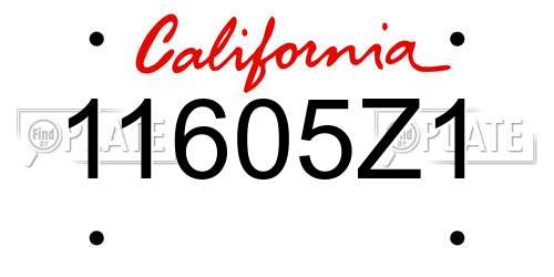 11605Z1 California License Plate