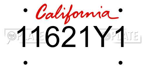 11621Y1 California License Plate