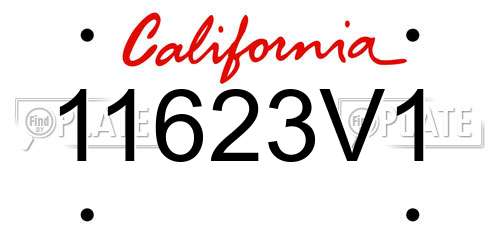 11623V1 California License Plate