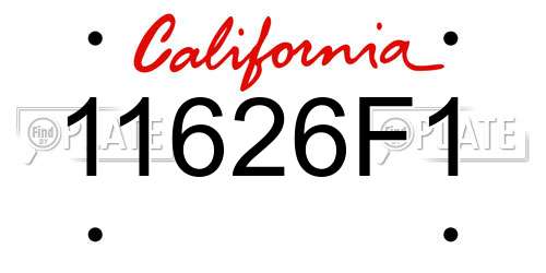 11626F1 California License Plate
