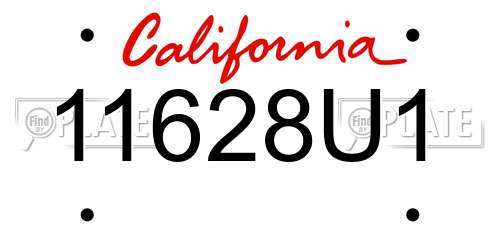 11628U1 California License Plate
