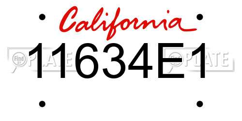 11634E1 California License Plate