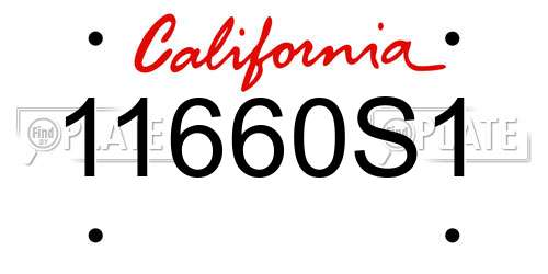11660S1 California License Plate