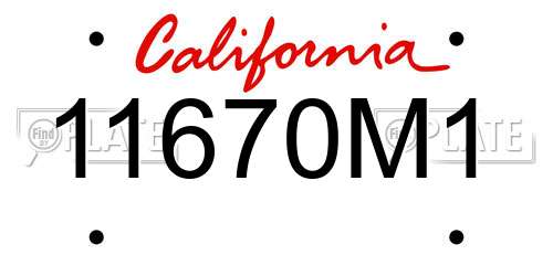 11670M1 California License Plate