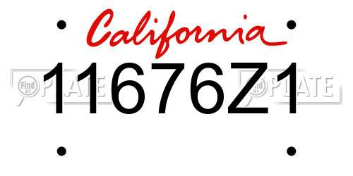 11676Z1 California License Plate