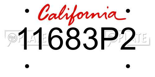 11683P2 California License Plate