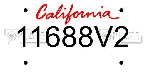 11688V2 California License Plate