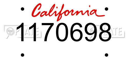 1170698 California License Plate