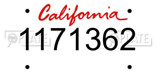 1171362 California License Plate