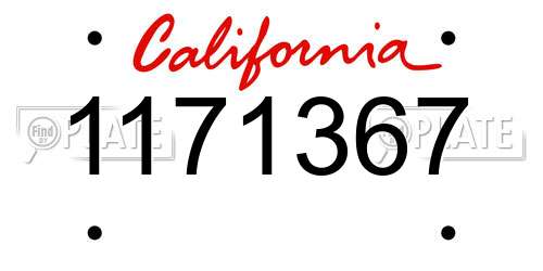 1171367 California License Plate