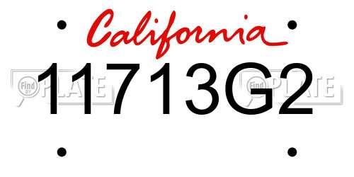 11713G2 California License Plate