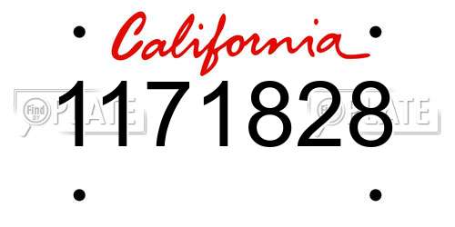 1171828 California License Plate