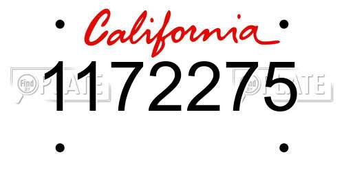 1172275 California License Plate