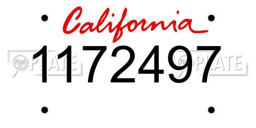 1172497 California License Plate
