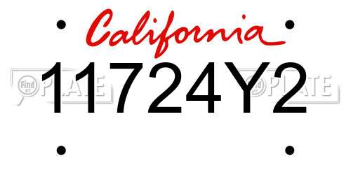 11724Y2 California License Plate
