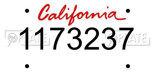 1173237 California License Plate