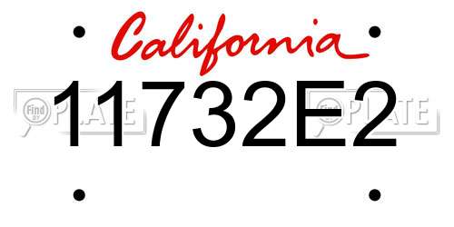 11732E2 California License Plate