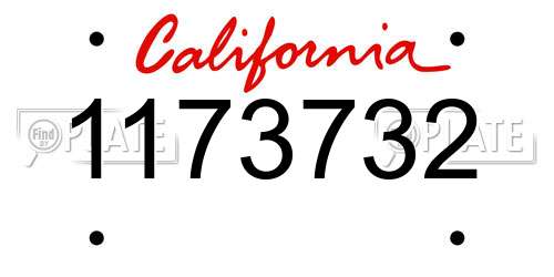 1173732 California License Plate