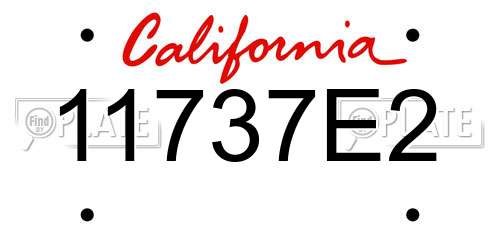 11737E2 California License Plate
