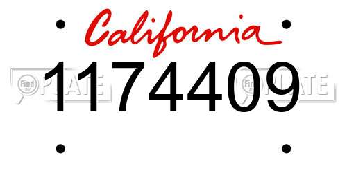 1174409 California License Plate