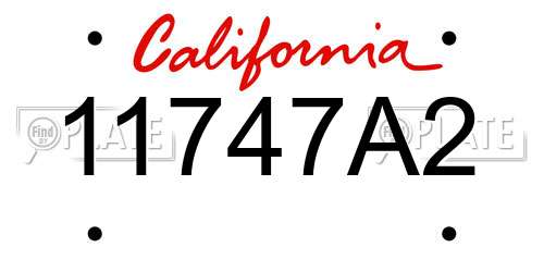 11747A2 California License Plate