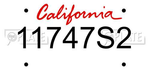 11747S2 California License Plate