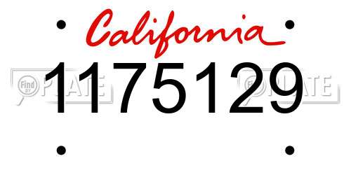 1175129 California License Plate