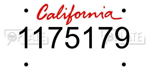 1175179 California License Plate