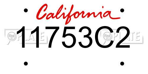11753C2 California License Plate