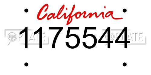 1175544 California License Plate