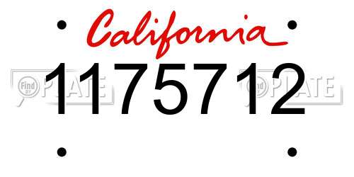 1175712 California License Plate