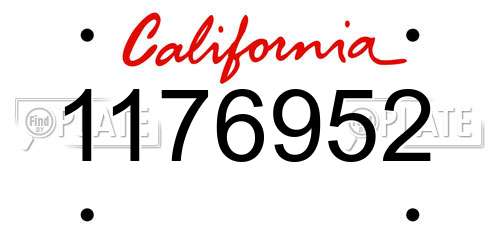 1176952 California License Plate