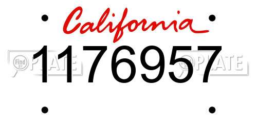 1176957 California License Plate