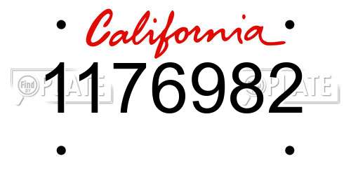 1176982 California License Plate