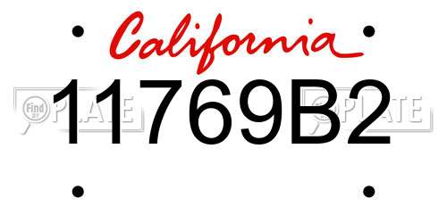 11769B2 California License Plate