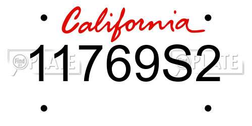 11769S2 California License Plate