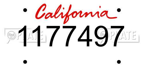 1177497 California License Plate
