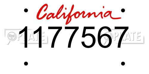 1177567 California License Plate