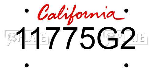 11775G2 California License Plate