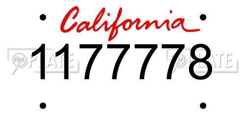 1177778 California License Plate