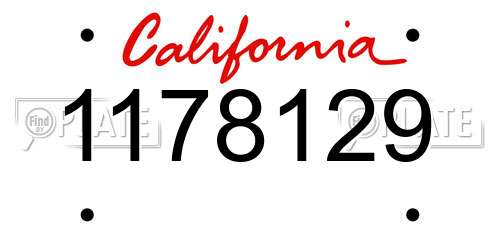 1178129 California License Plate