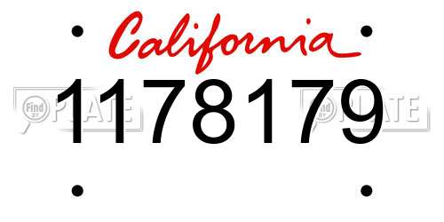 1178179 California License Plate